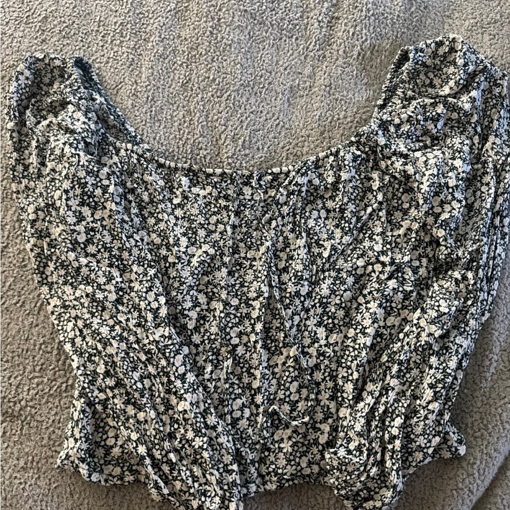 Abercrombie & Fitch Green Smocked Blouse
